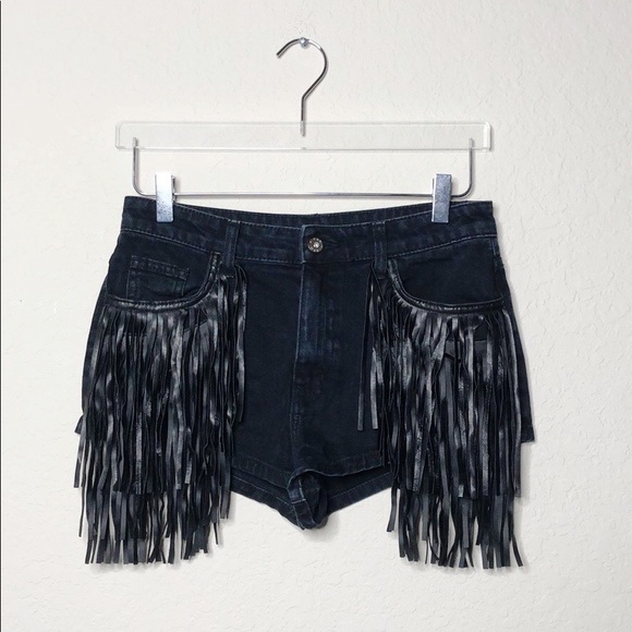 LF Pants - 💕SOLD💕 Carmar Fringe High Rise Denim Shorts